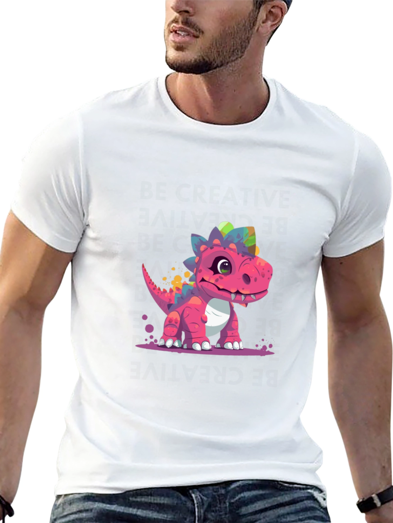 Cartoon Dinosaur Graphic Tee