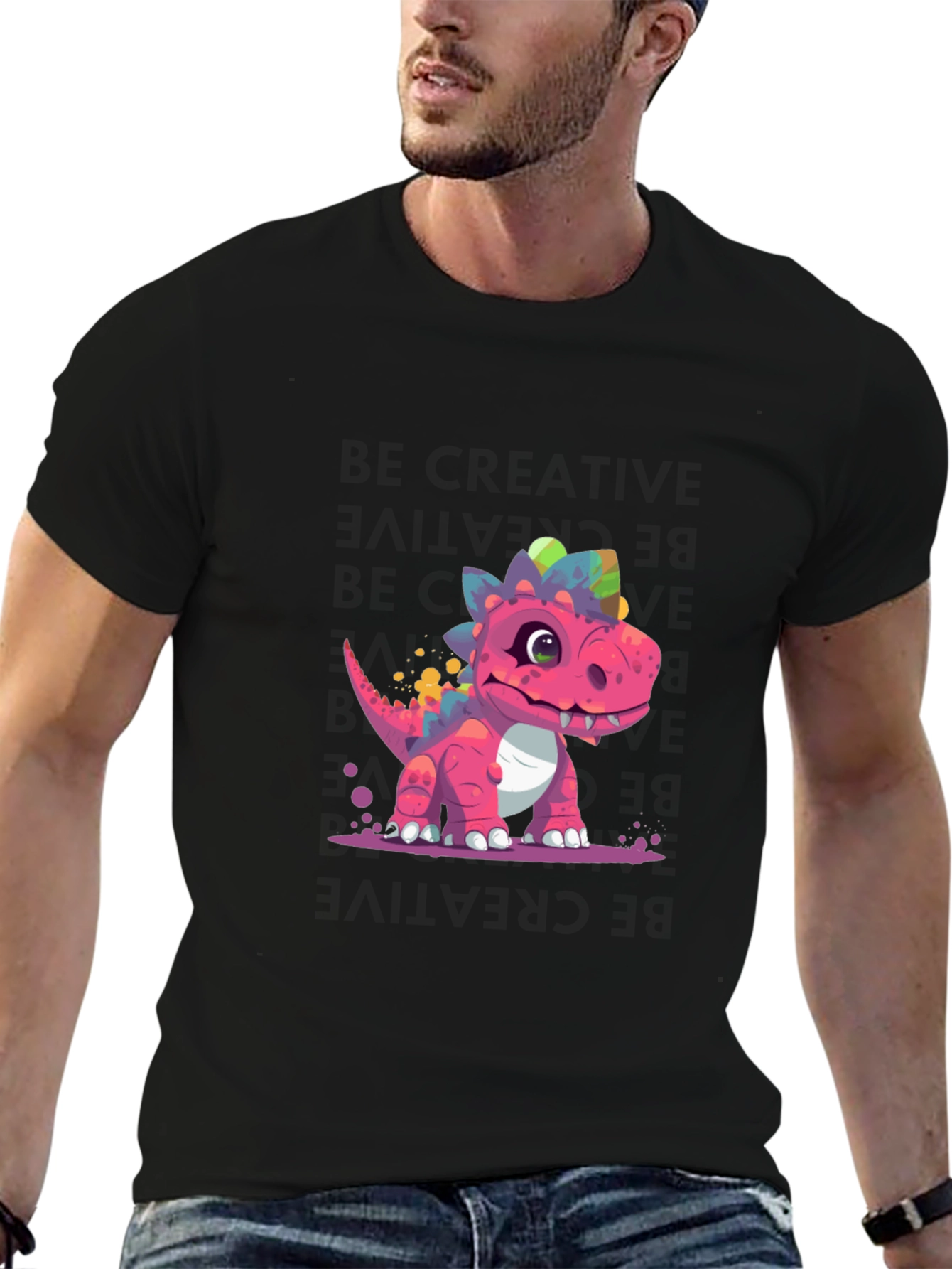 Cartoon Dinosaur Graphic Tee