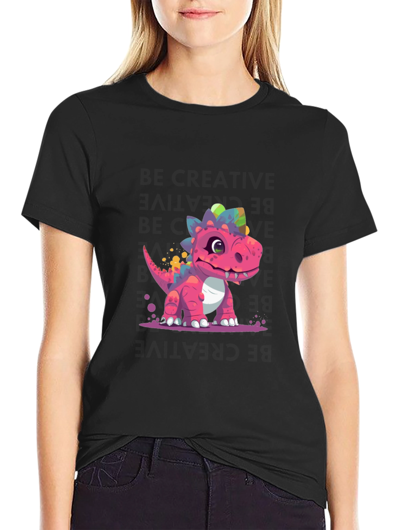 Cartoon Dinosaur Graphic Tee