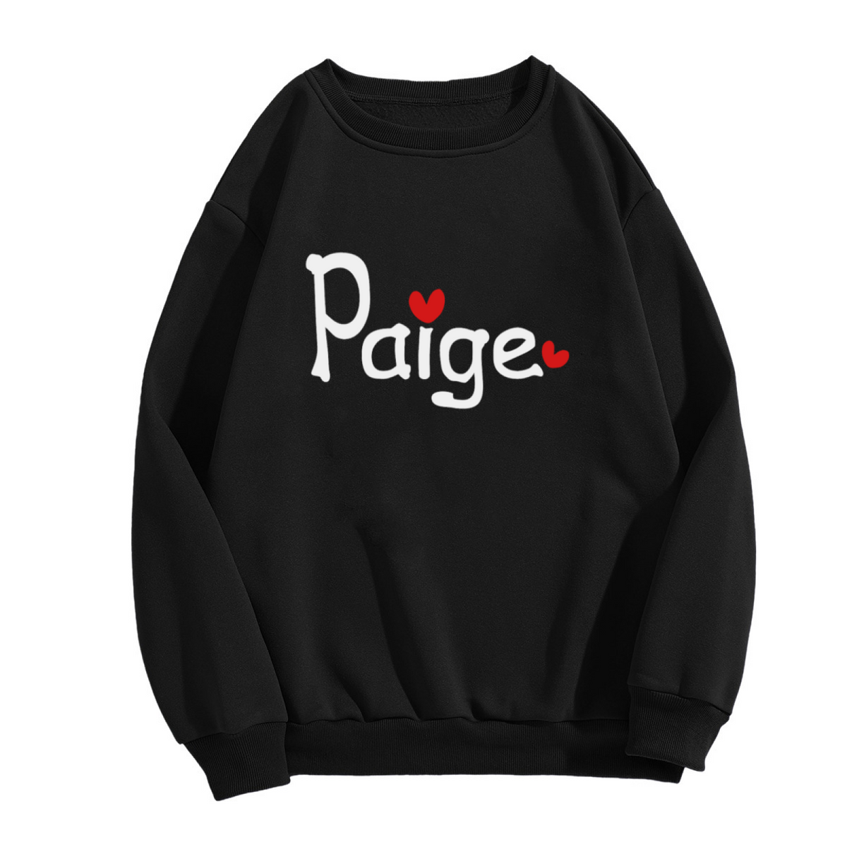 "PAIGE" Personalized Name Heart Design - Crewneck Sweatshirt | Personalized, Name Gift, Valentine Gift