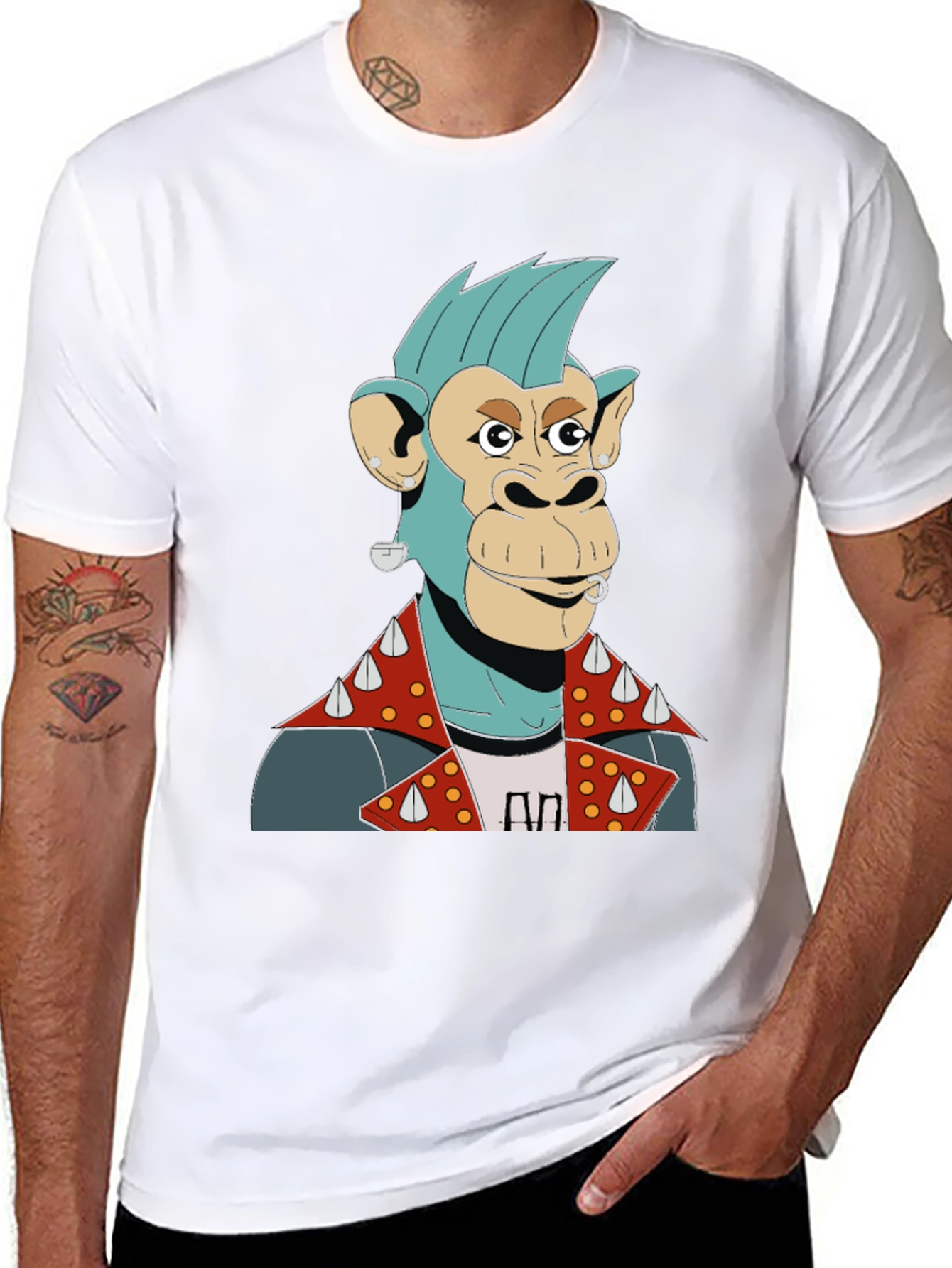Cool Punk Ape Graphic T-Shirt