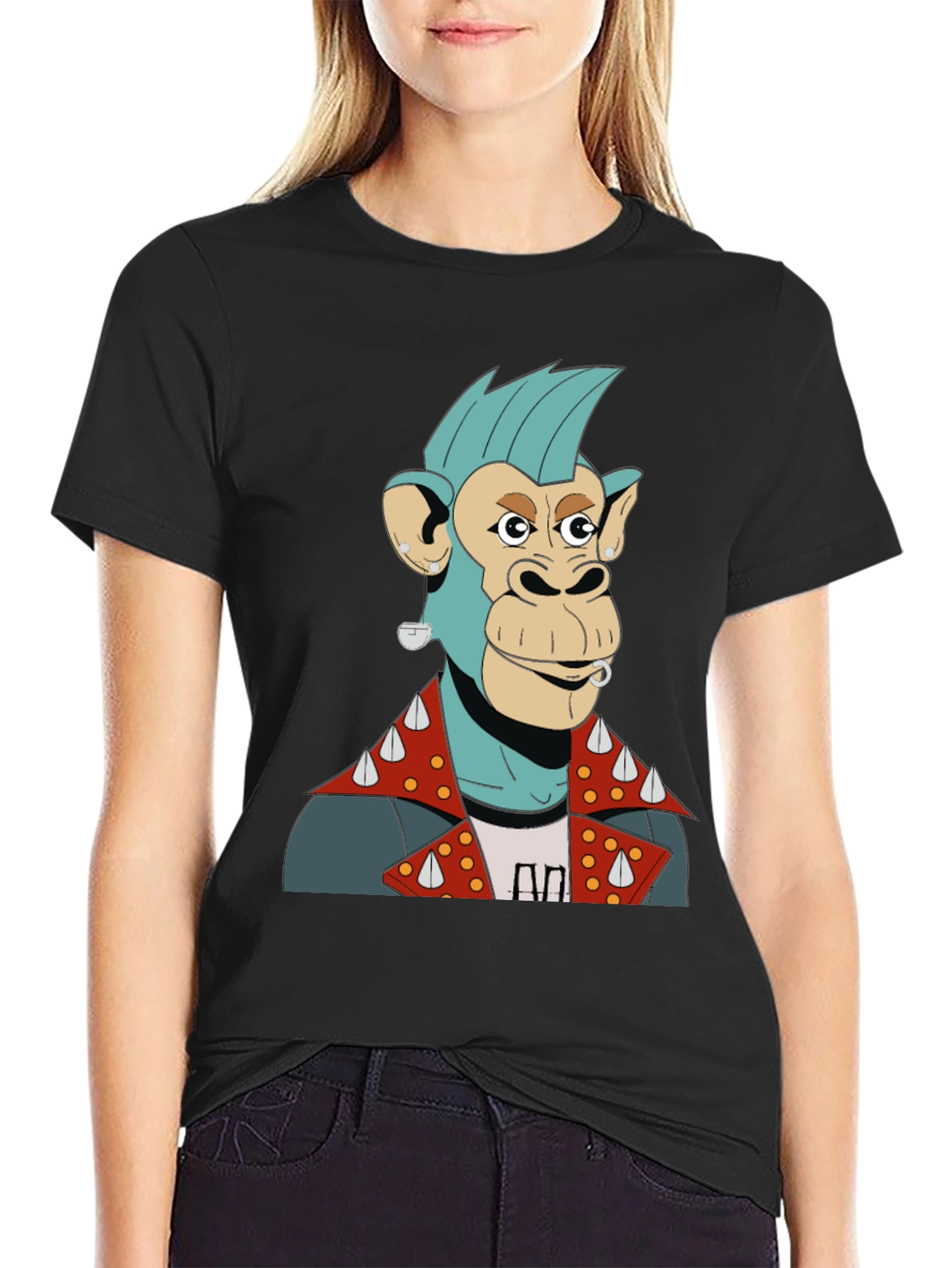 Cool Punk Ape Graphic T-Shirt