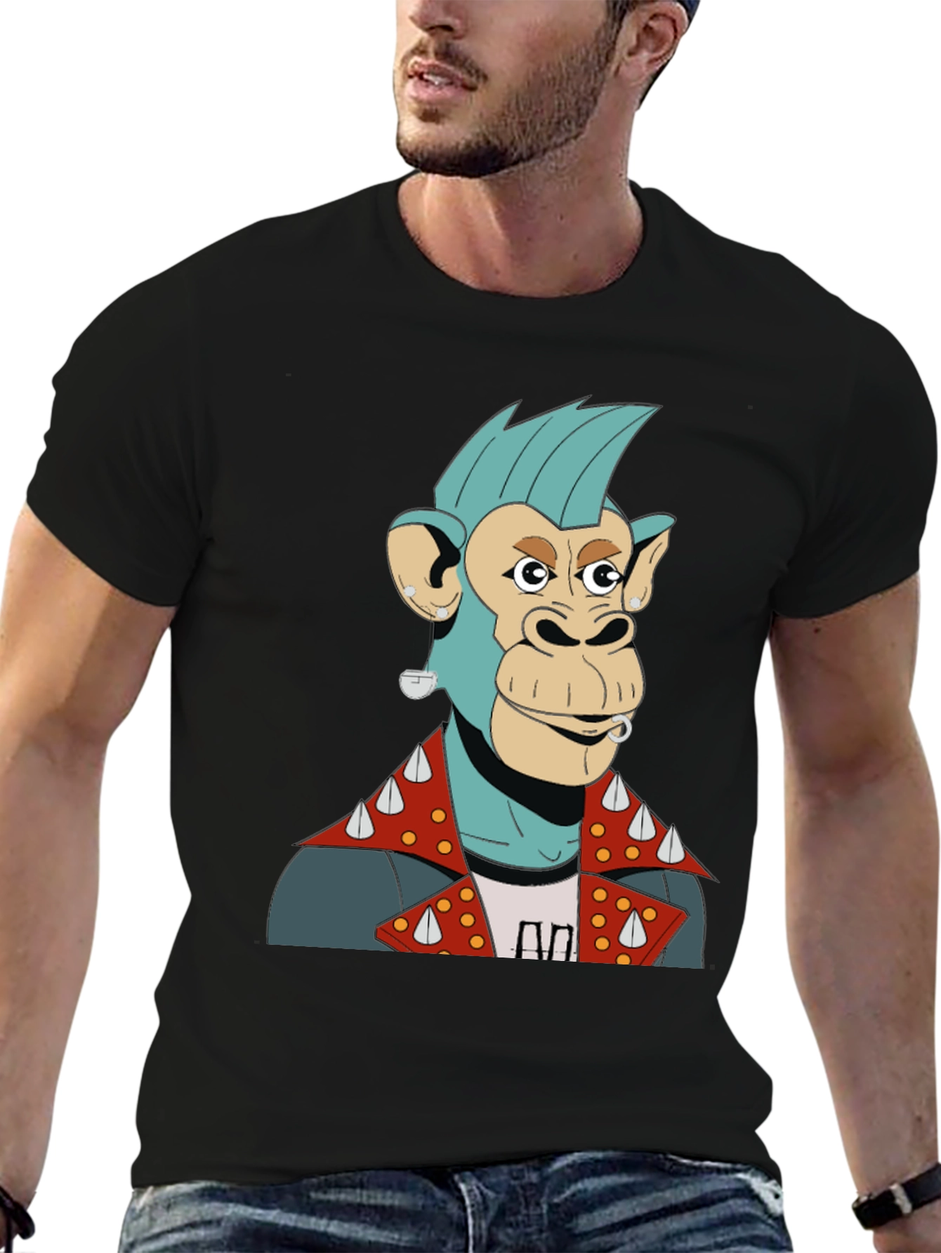 Cool Punk Ape Graphic T-Shirt