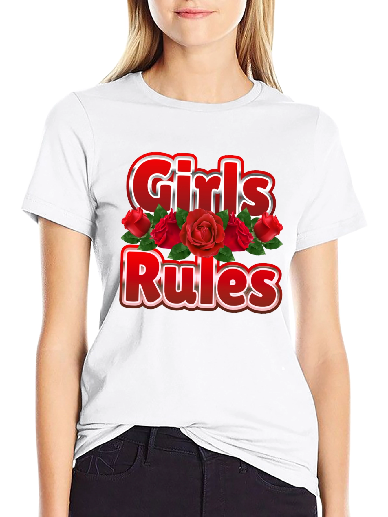 Girls Rules T-Shirt - Floral Design