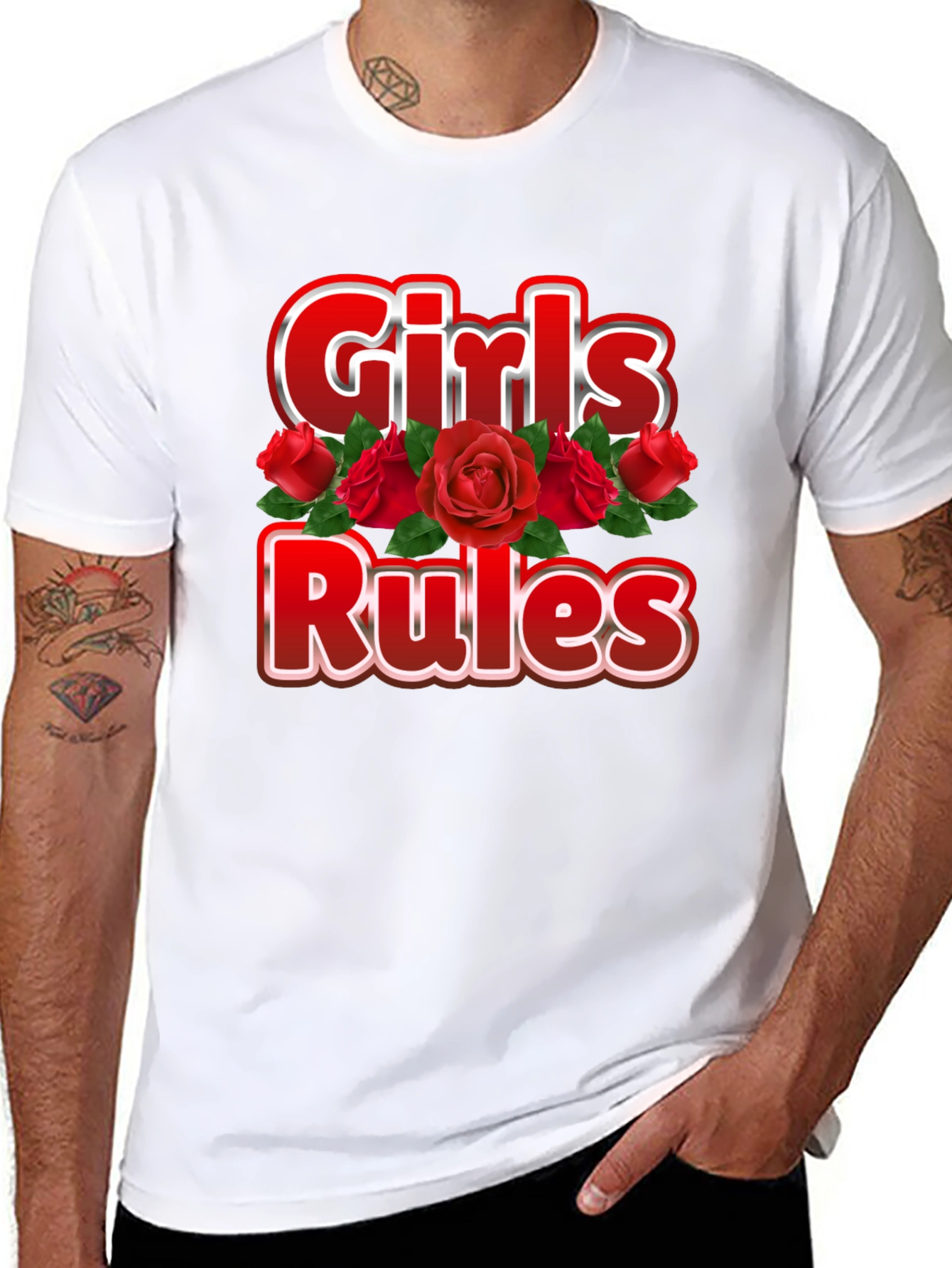 Girls Rules T-Shirt - Floral Design