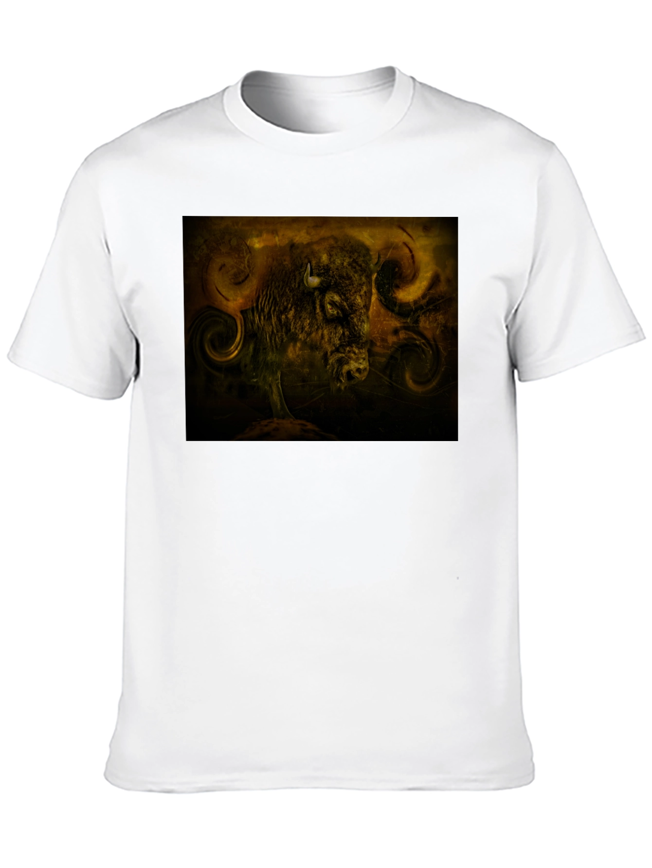Buffalo Graphic Tee - Artistic Print Black Shirt