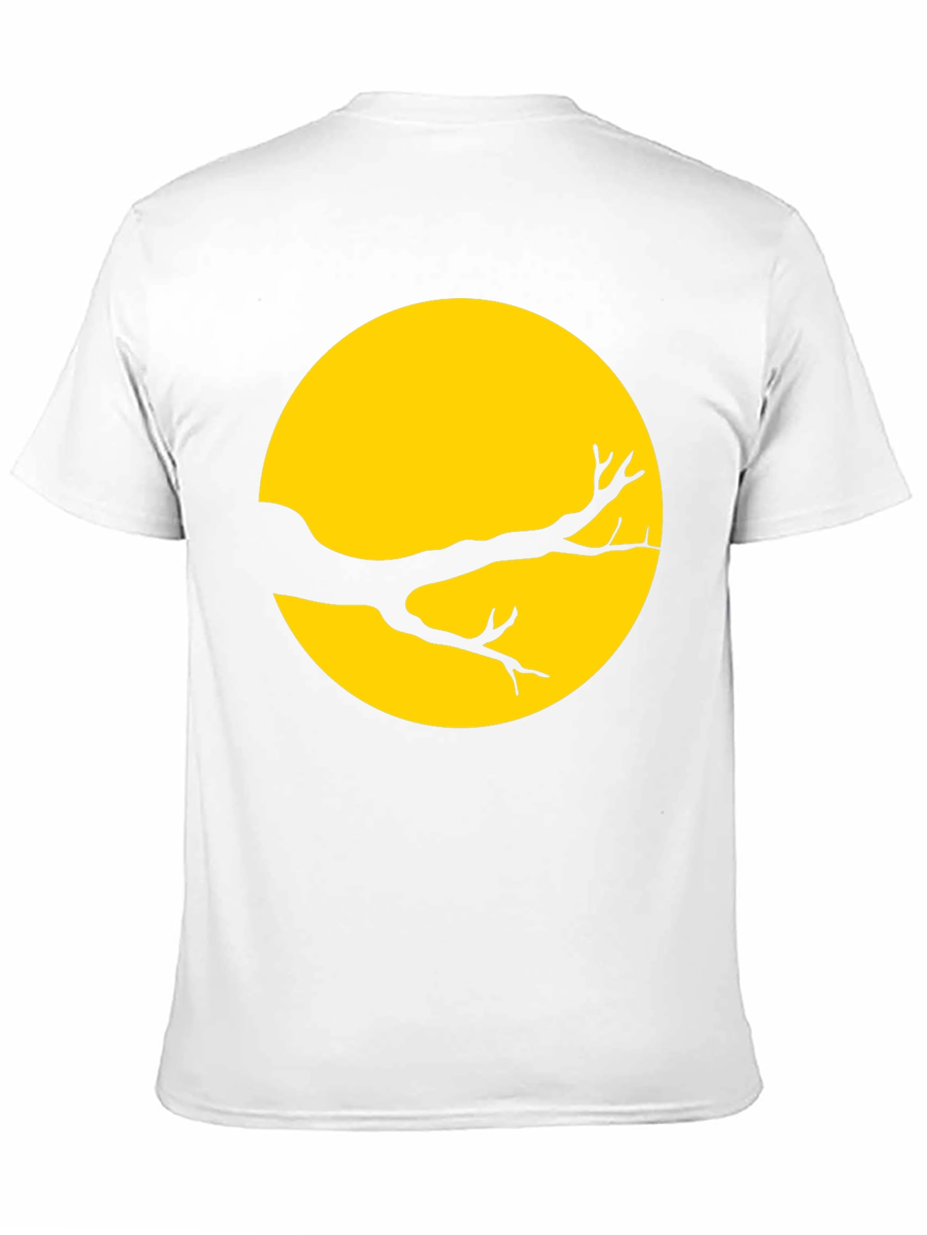 Silhouette Branch on Yellow Moon T-Shirt