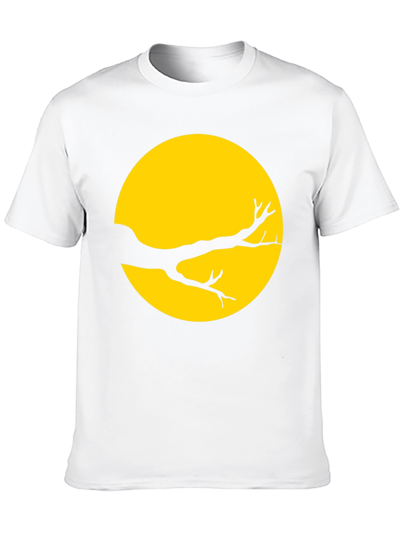 Silhouette Branch on Yellow Moon T-Shirt