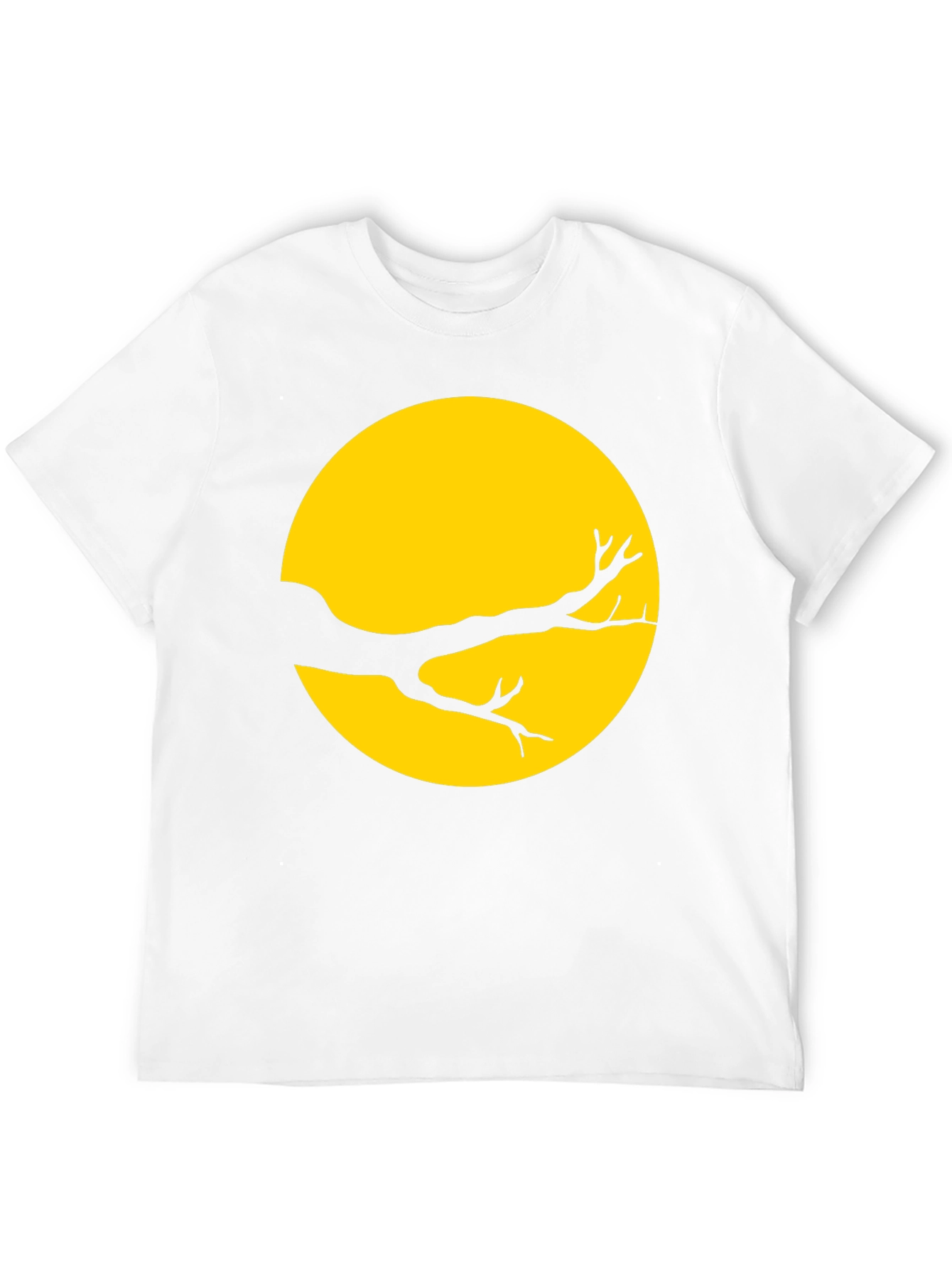 Silhouette Branch on Yellow Moon T-Shirt