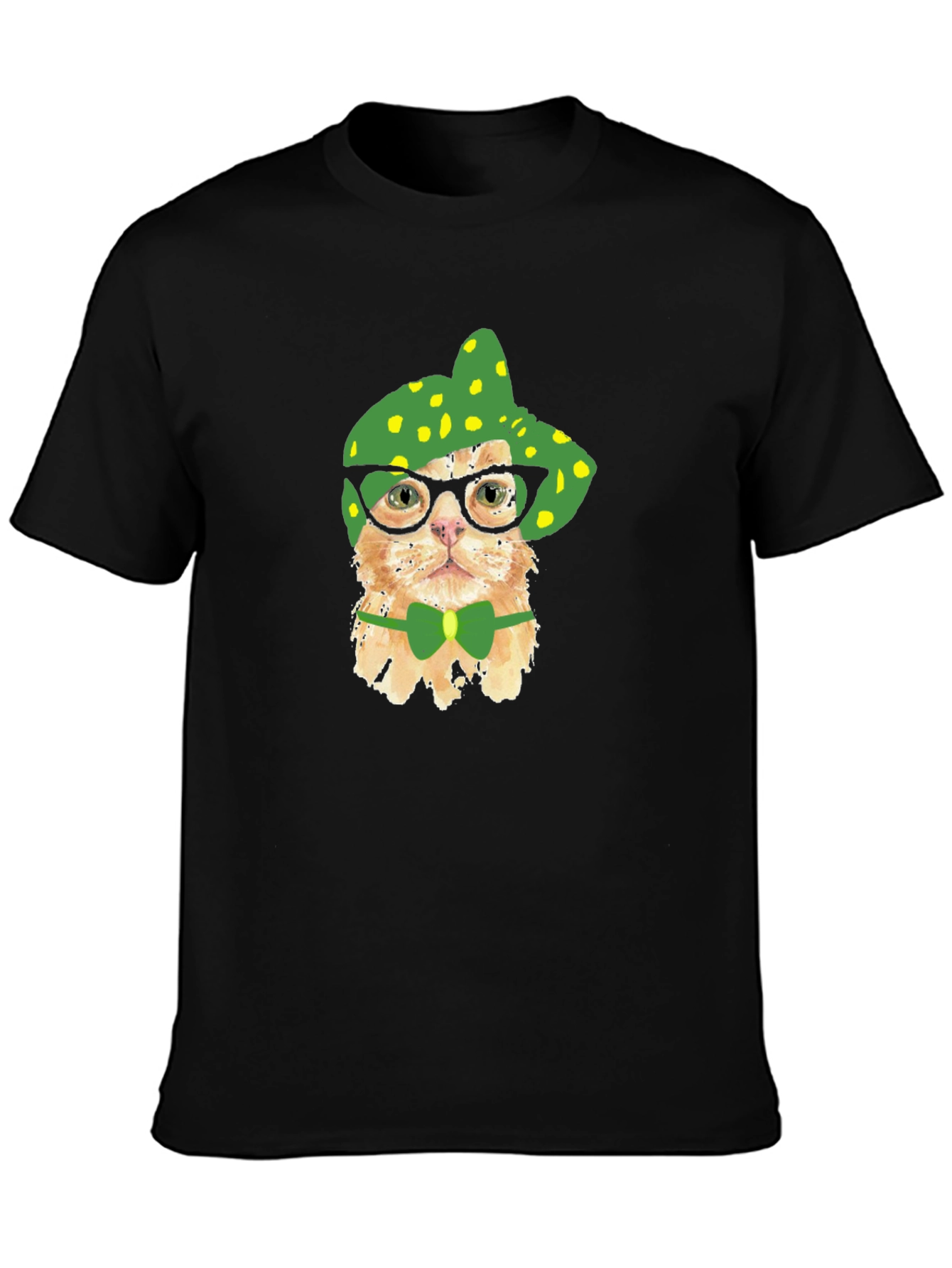 Funny Cat T-Shirt - Cat with Glasses and Bowtie