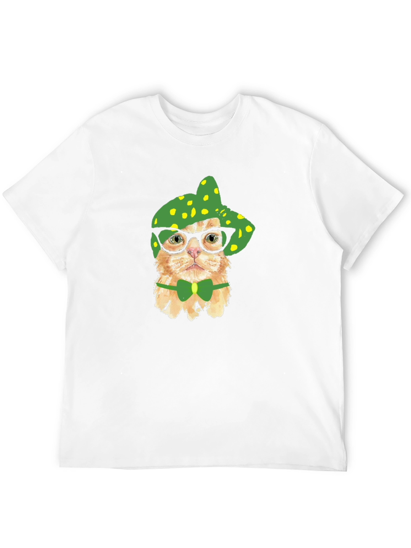 Funny Cat T-Shirt - Cat with Glasses and Bowtie