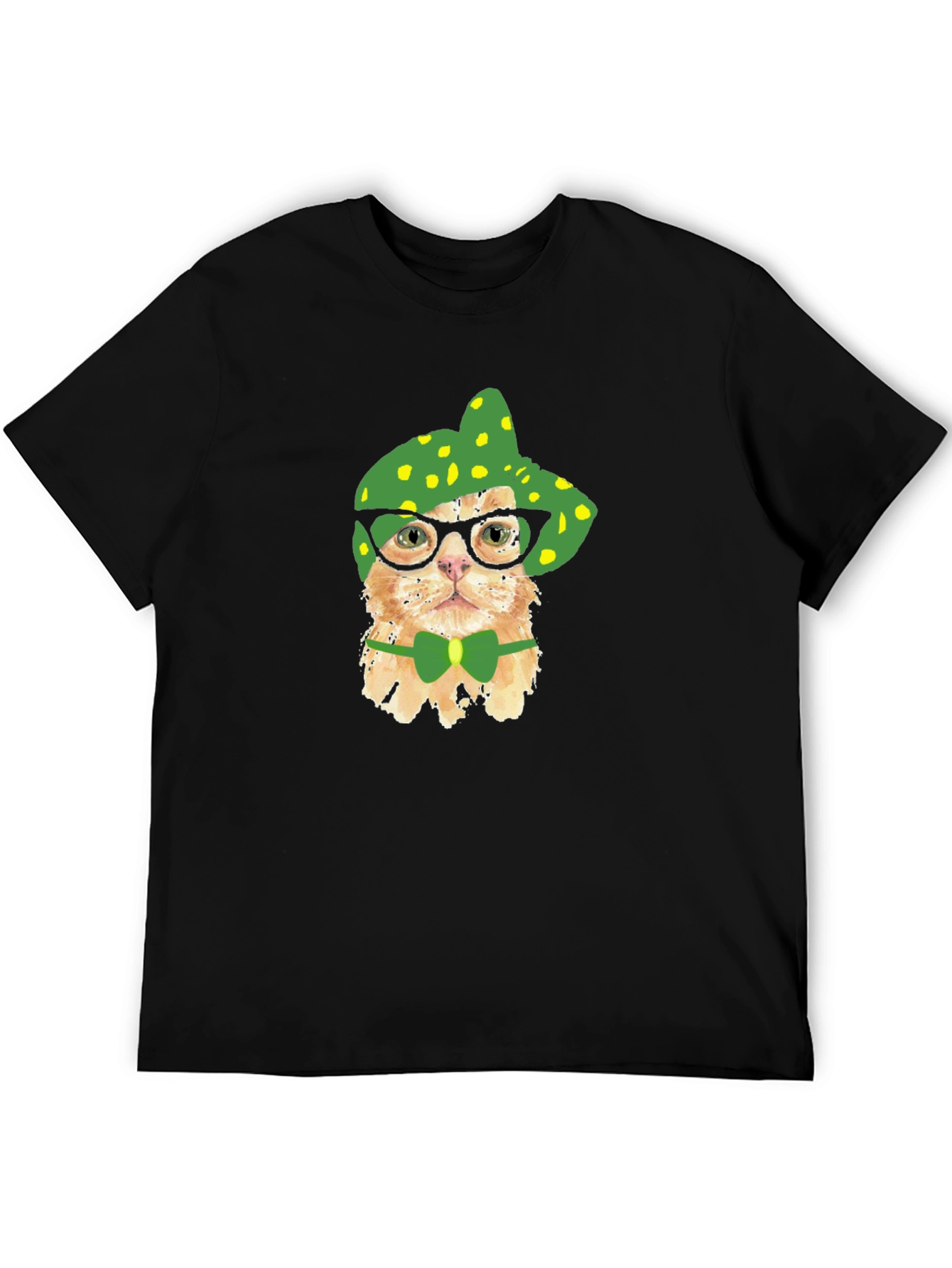 Funny Cat T-Shirt - Cat with Glasses and Bowtie