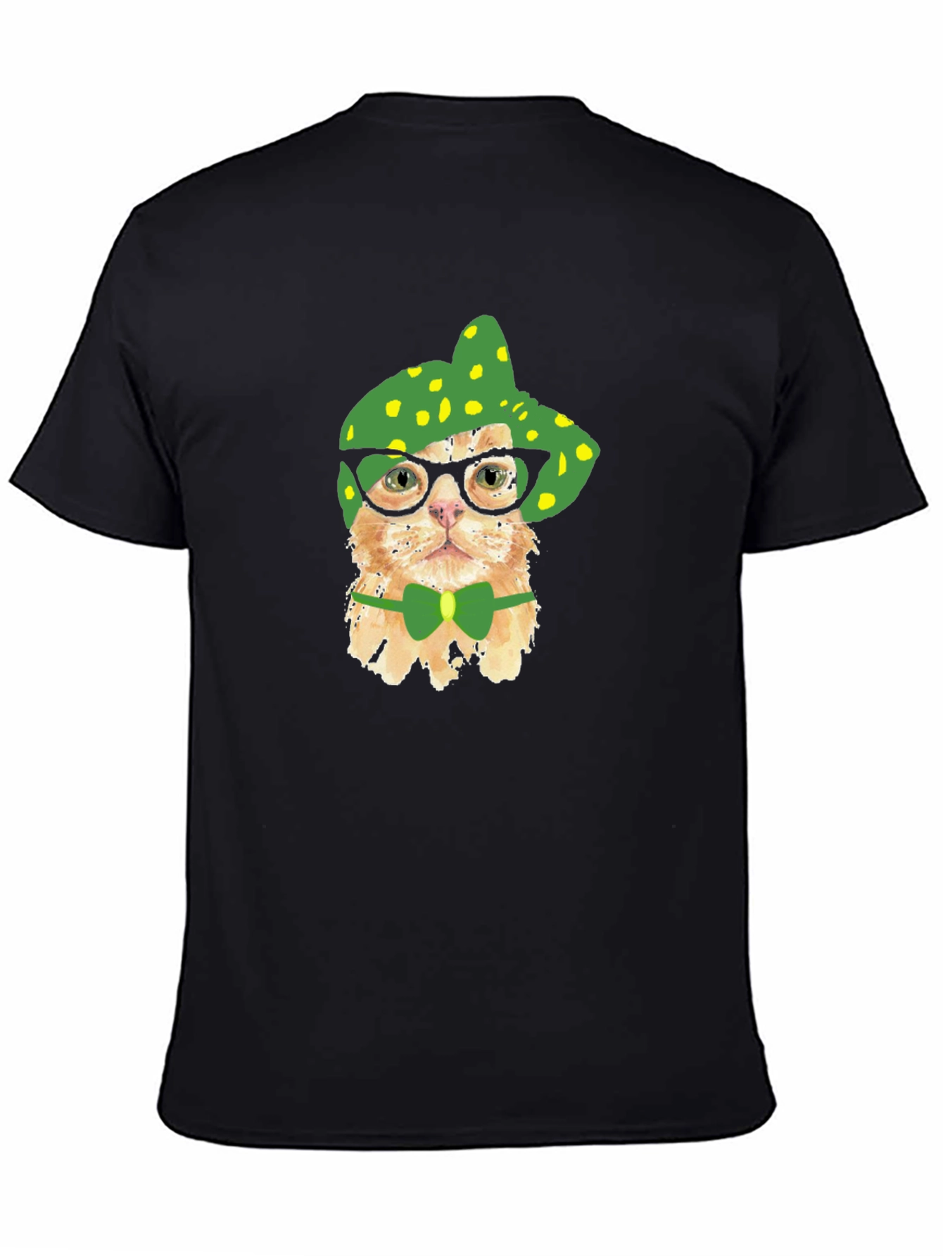 Funny Cat T-Shirt - Cat with Glasses and Bowtie