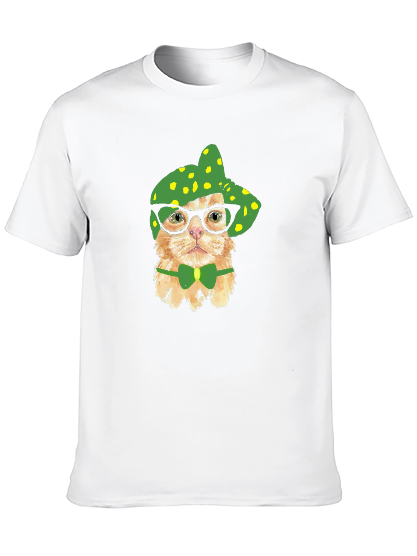 Funny Cat T-Shirt - Cat with Glasses and Bowtie