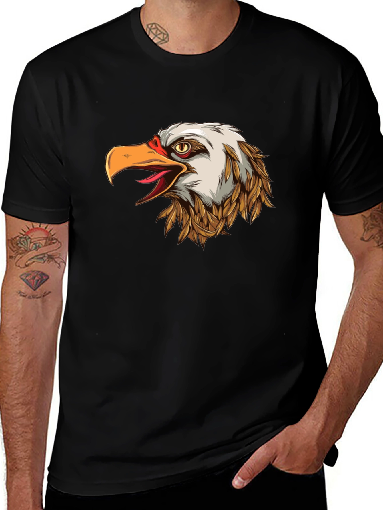 Eagle Graphic Black T-Shirt - Patriotic American Style