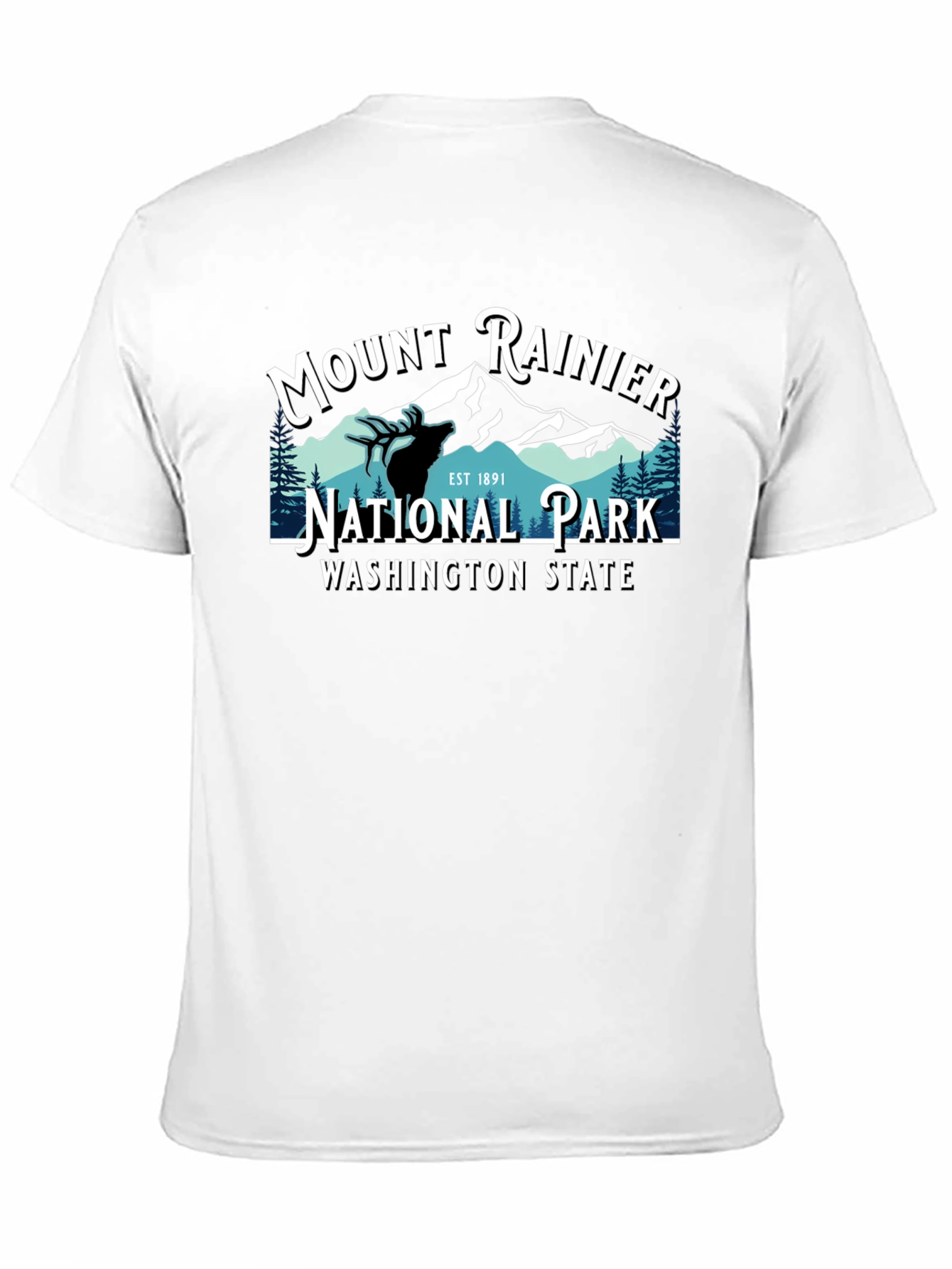 Mount Rainier National Park Tee - Black Cotton