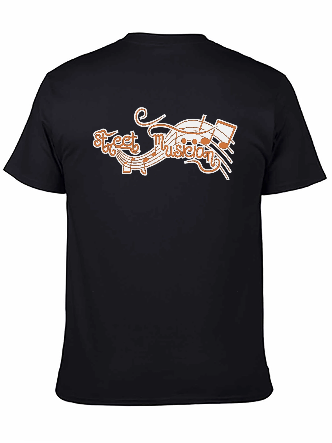 Street Musician Graphic Tee - Black Cotton T-Shirt