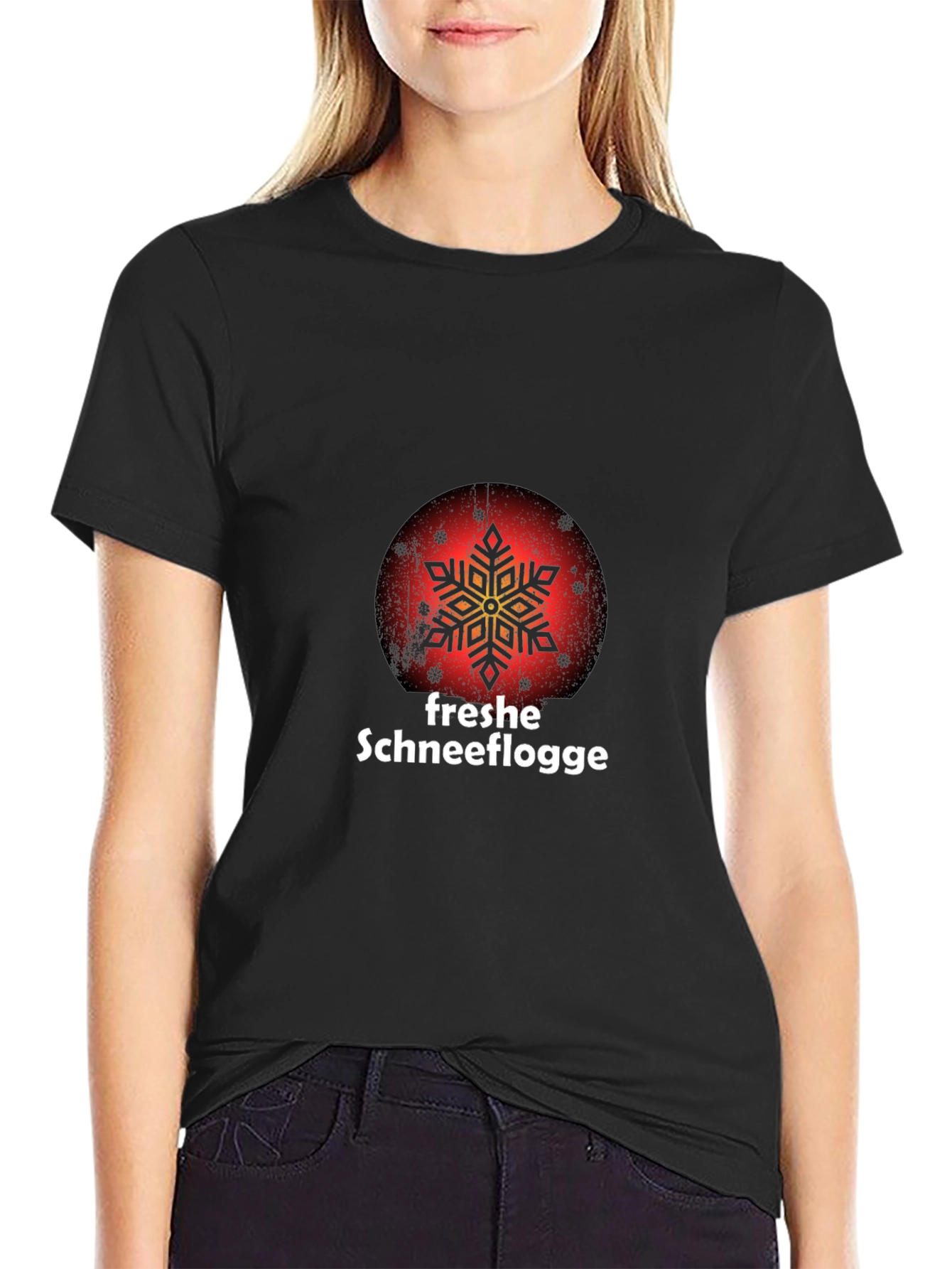 Fresh Snowflake Graphic T-Shirt - Black