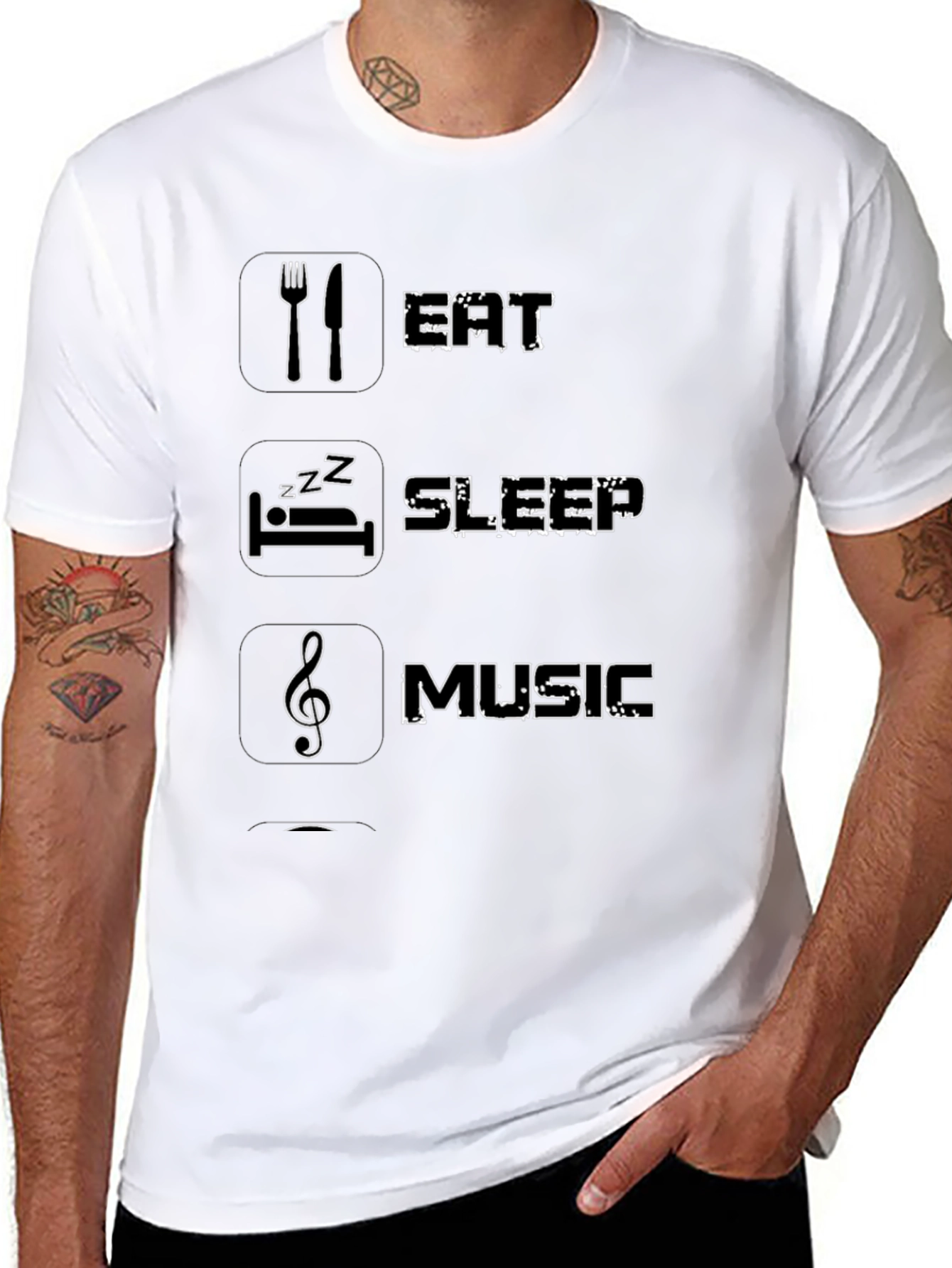 Eat Sleep Music T-Shirt - Black Graphic Tee