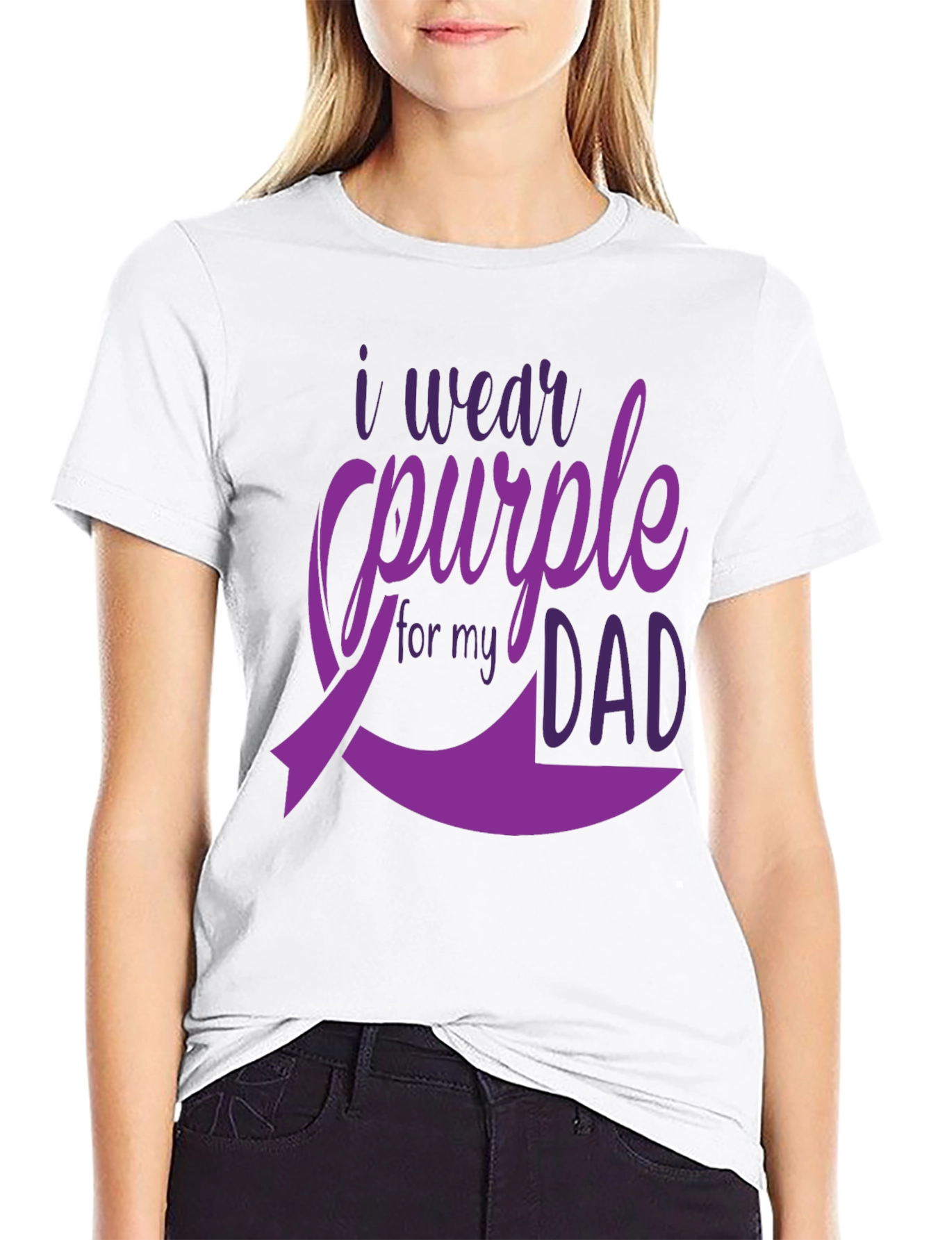 Purple Dad Awareness Ribbon T-Shirt