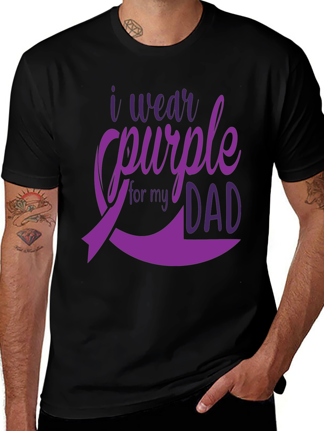 Purple Dad Awareness Ribbon T-Shirt