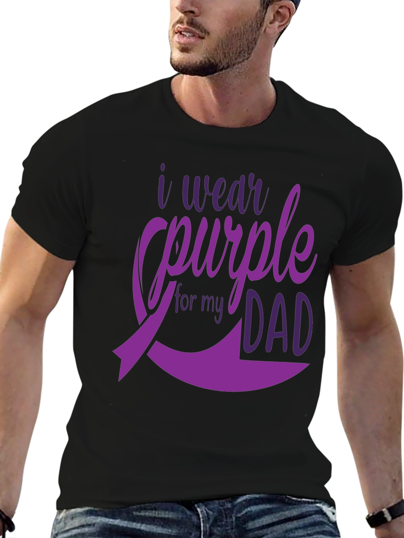 Purple Dad Awareness Ribbon T-Shirt