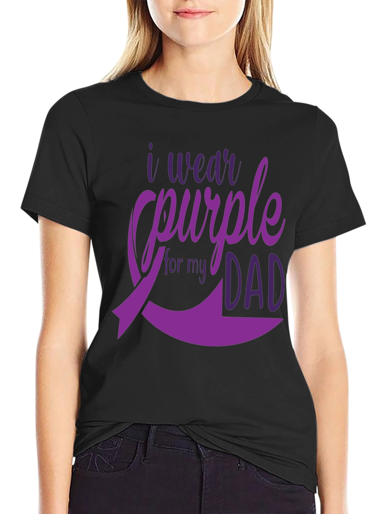 Purple Dad Awareness Ribbon T-Shirt
