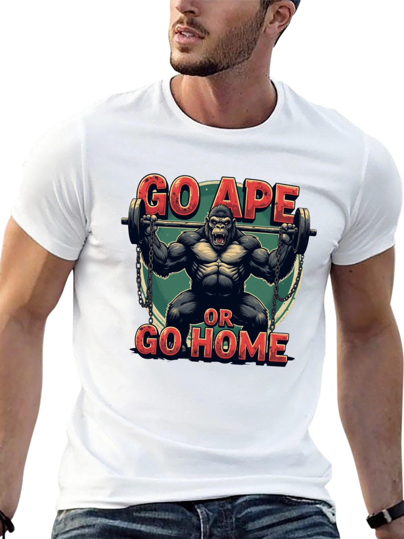 Go Ape or Go Home Black Graphic Tee