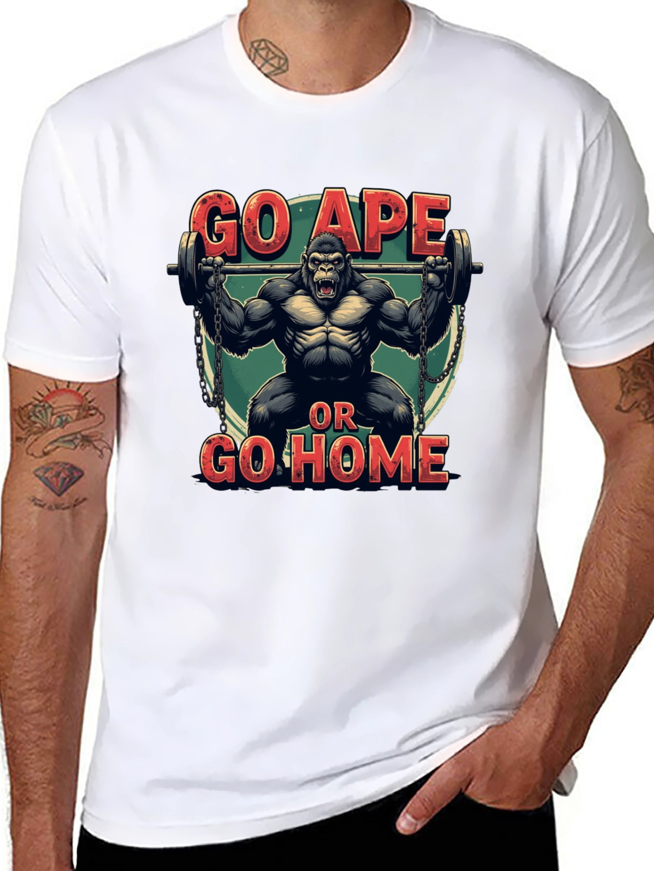 Go Ape or Go Home Black Graphic Tee