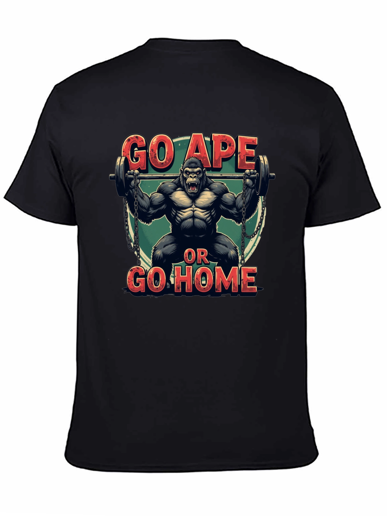 Go Ape or Go Home Black Graphic Tee