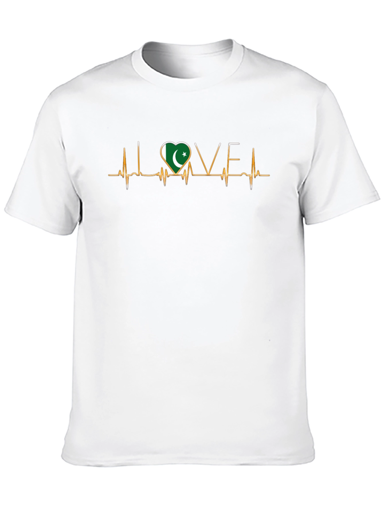 Pakistan Love Heartbeat Black T-Shirt