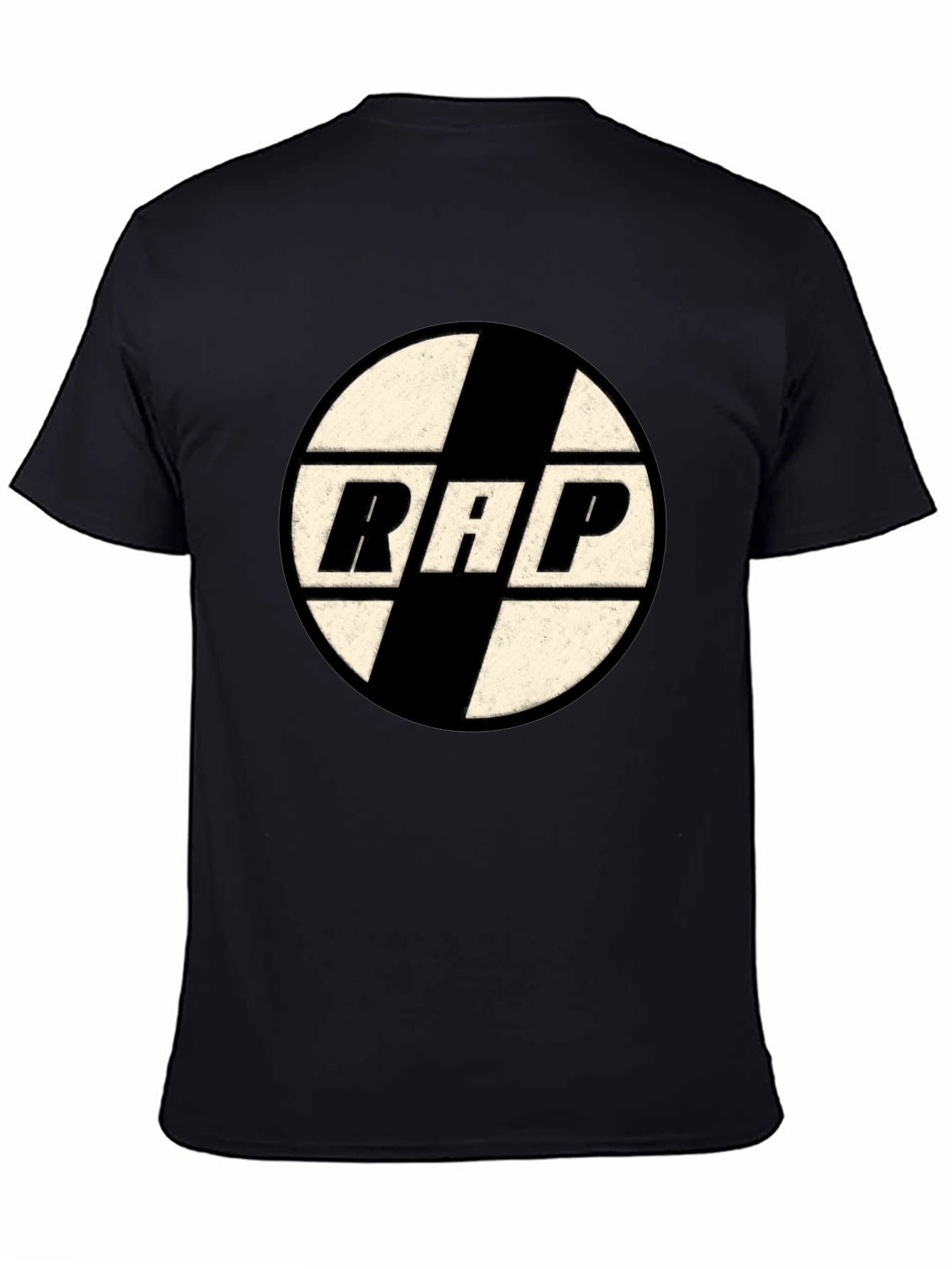 Retro RAP Graphic Tee - Black Cotton T-Shirt