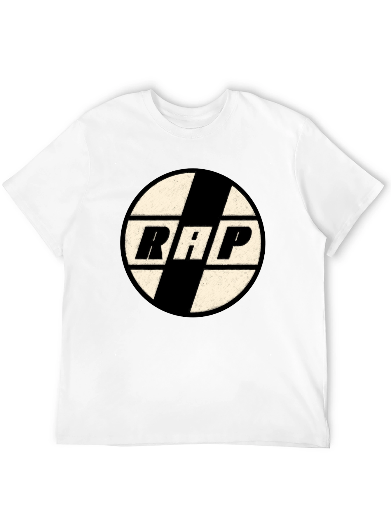 Retro RAP Graphic Tee - Black Cotton T-Shirt