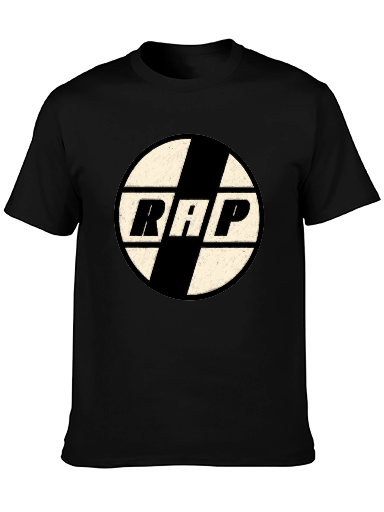 Retro RAP Graphic Tee - Black Cotton T-Shirt