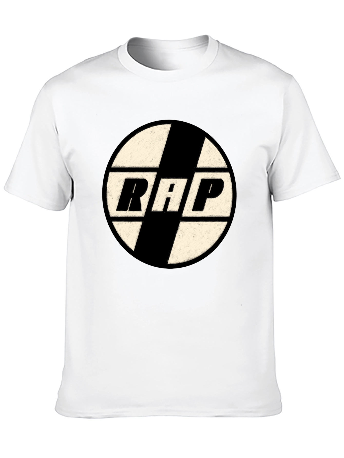 Retro RAP Graphic Tee - Black Cotton T-Shirt