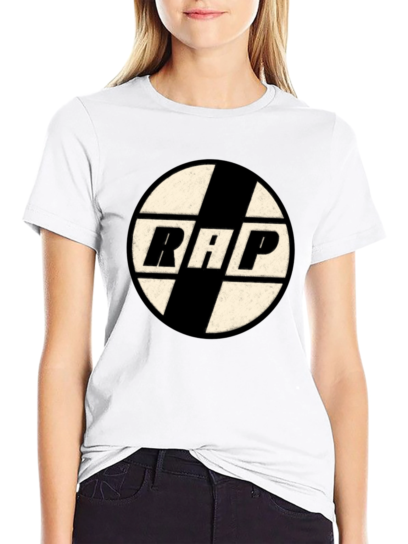 Retro RAP Graphic Tee - Black Cotton T-Shirt