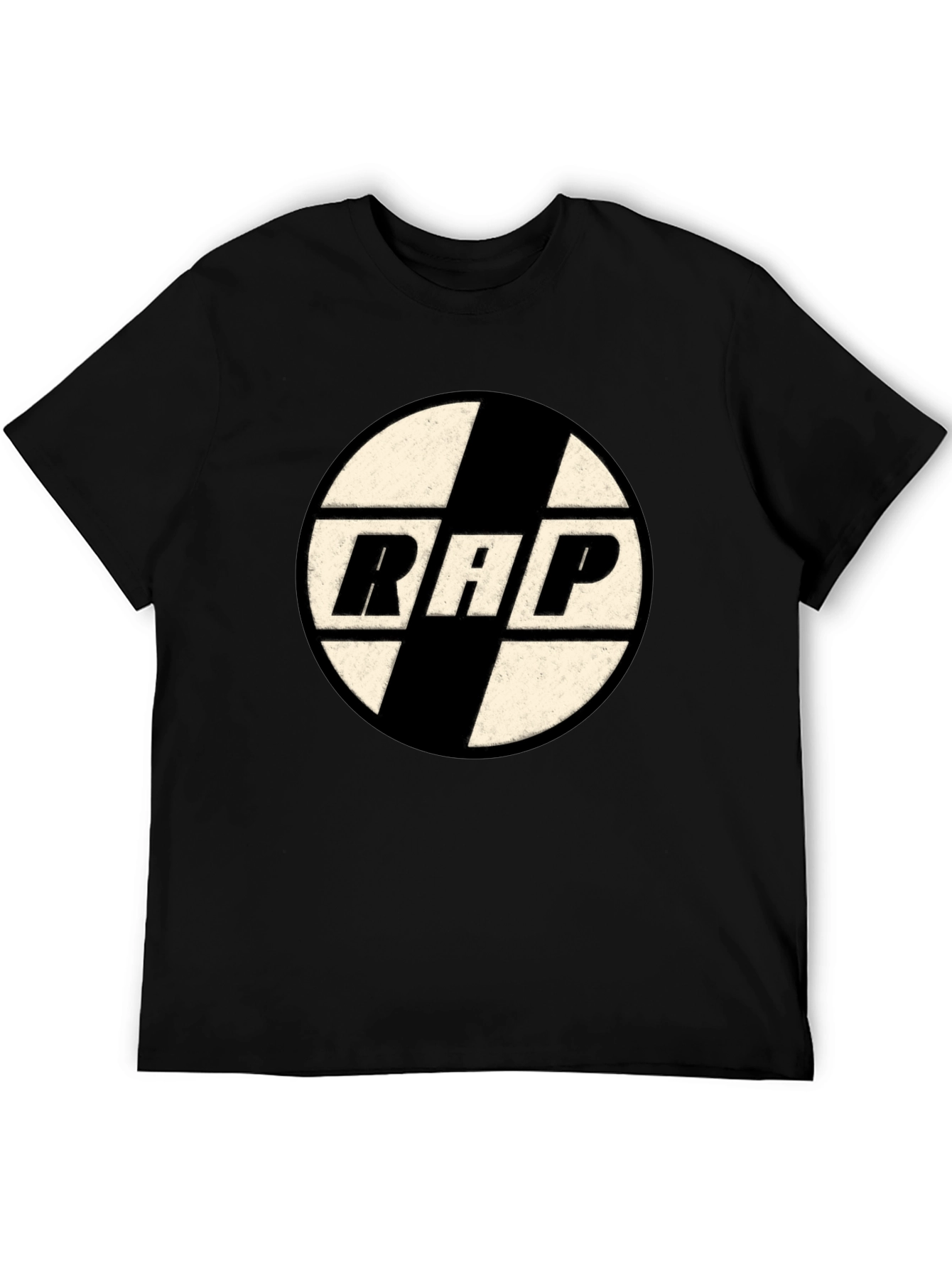 Retro RAP Graphic Tee - Black Cotton T-Shirt