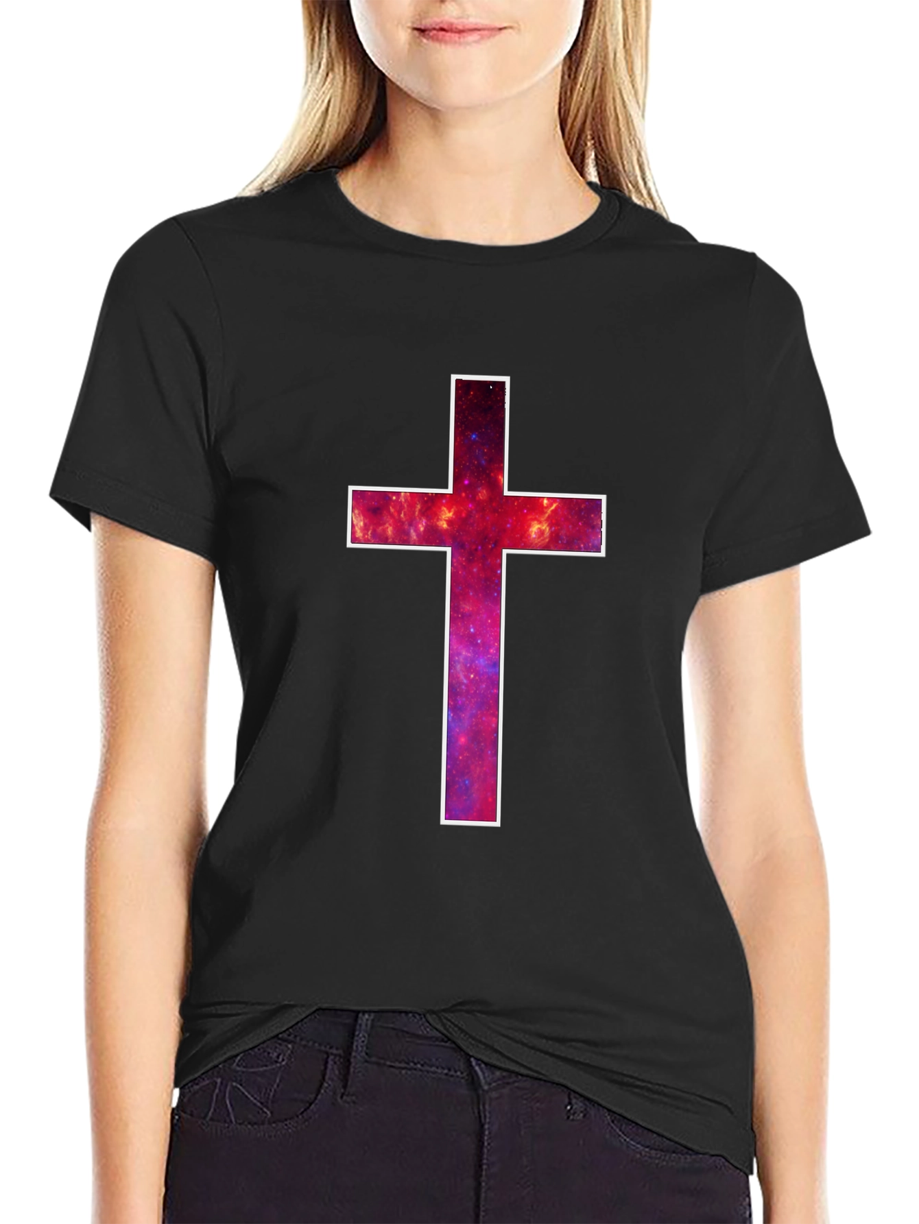 Galaxy Cross Graphic Tee - Mens Black T-Shirt