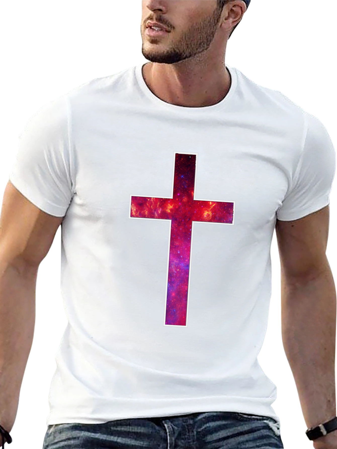 Galaxy Cross Graphic Tee - Mens Black T-Shirt