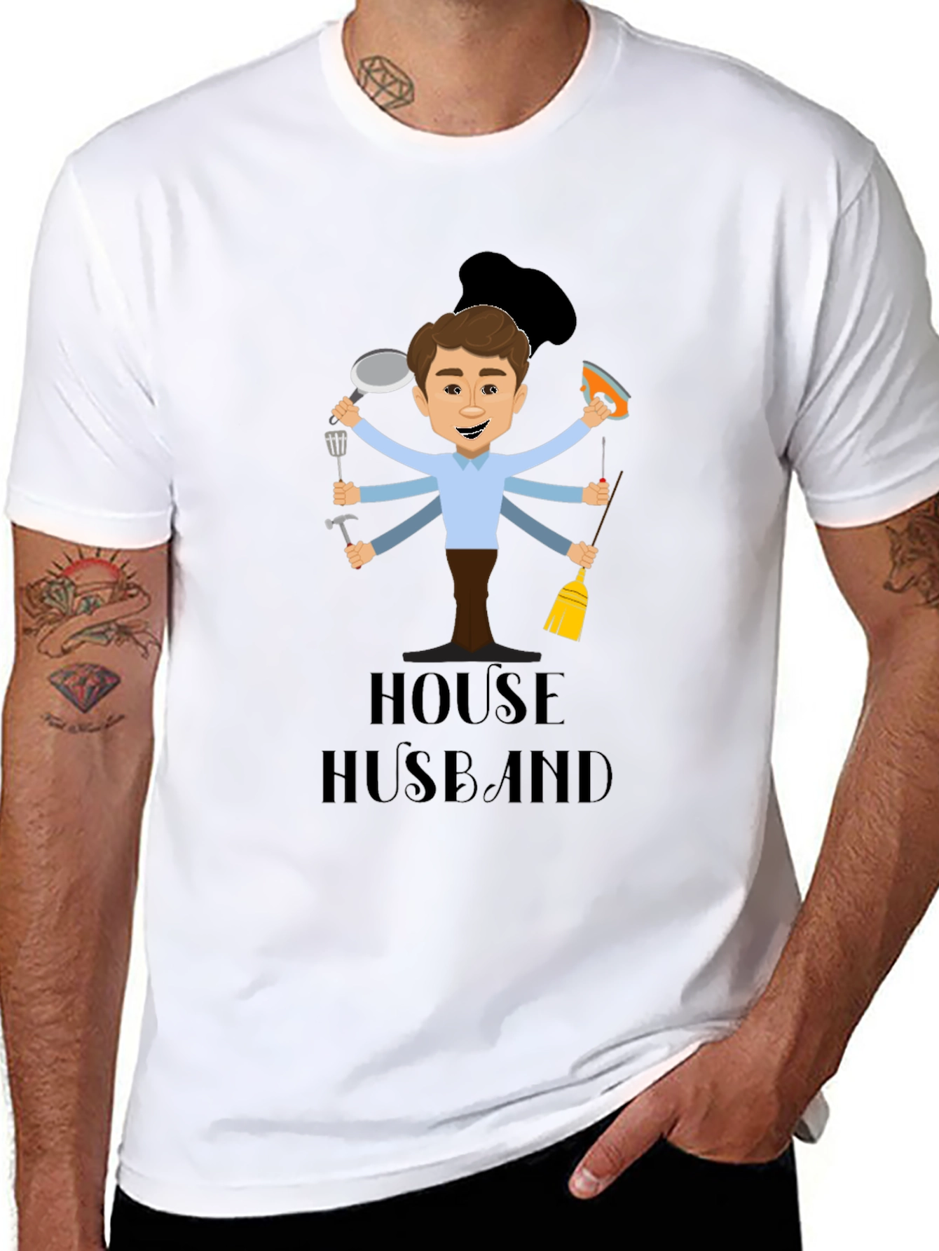 House Husband Graphic Tee - Multi-Tasking Dad