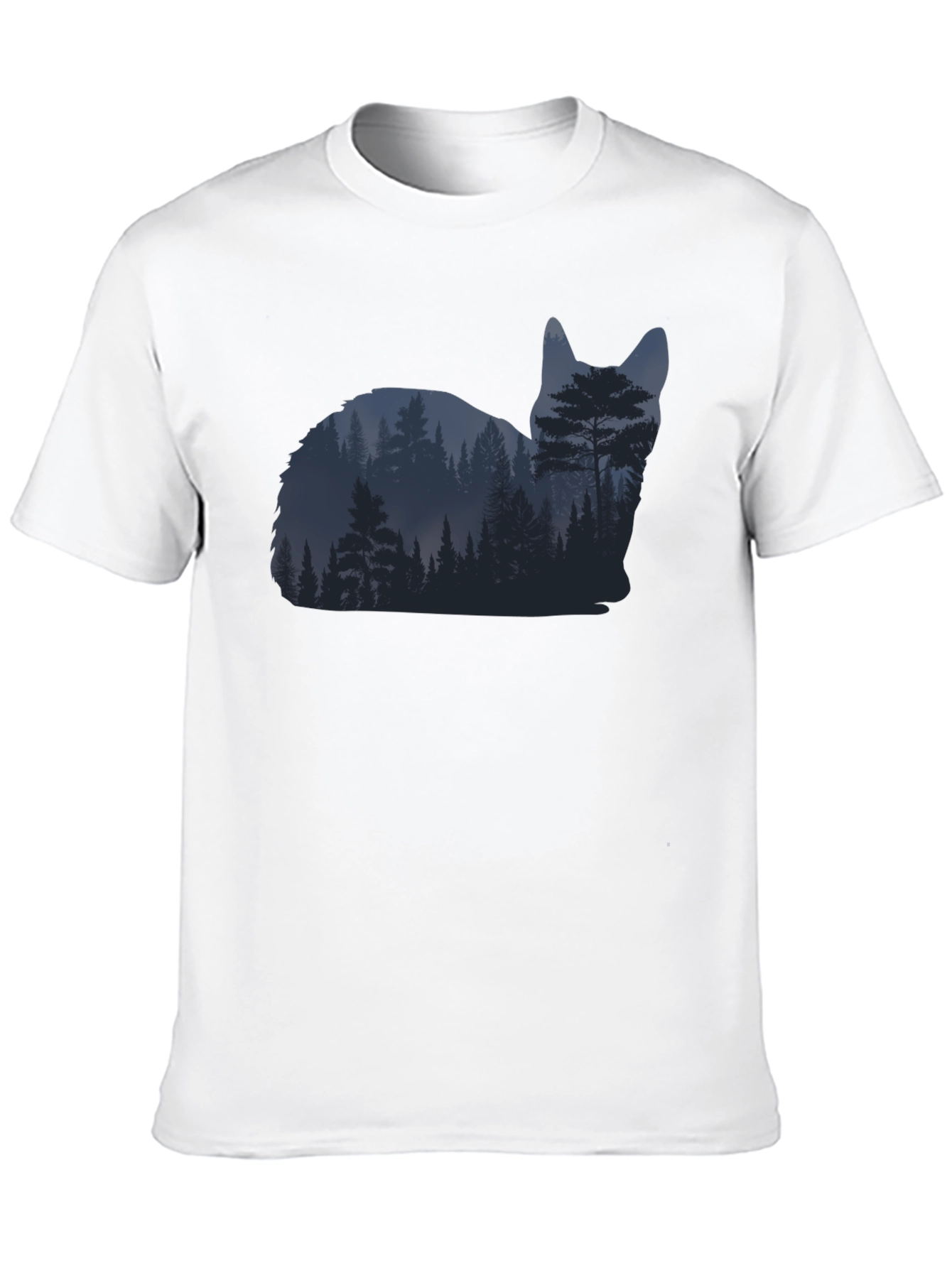 Nature Cat Graphic Tee - Black Cotton Blend