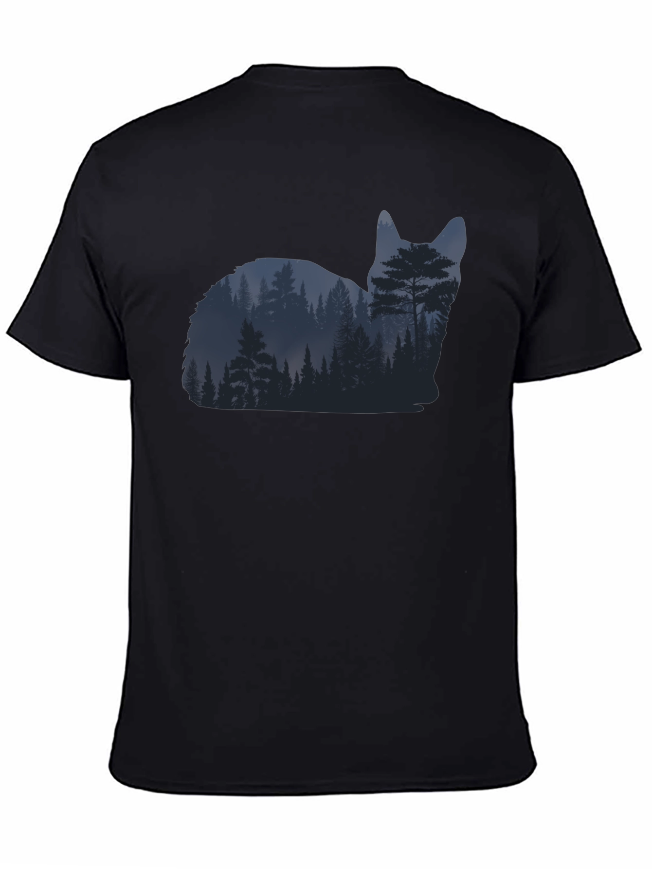 Nature Cat Graphic Tee - Black Cotton Blend
