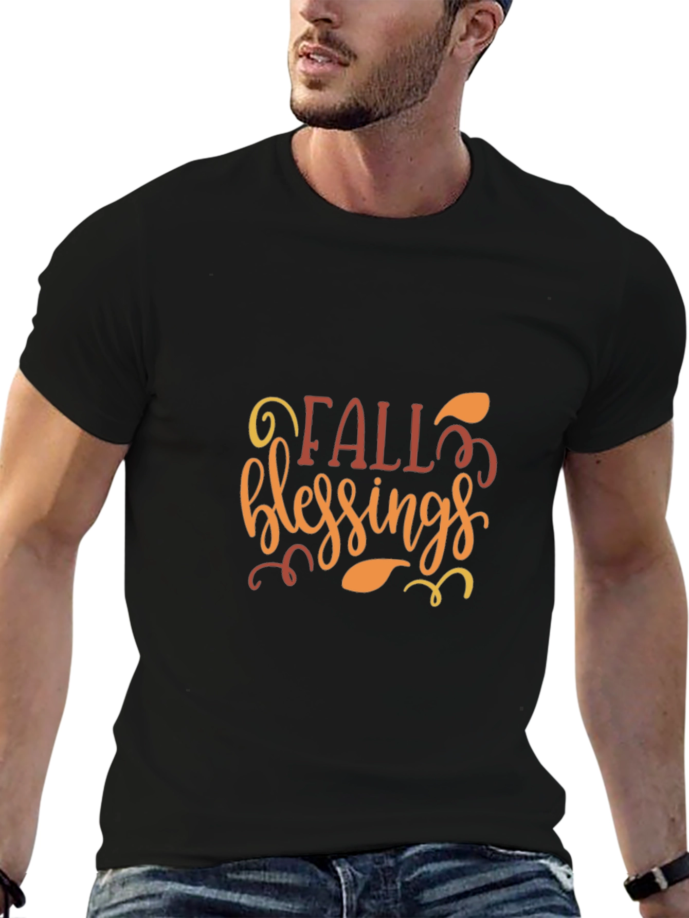 Fall Blessings Graphic Tee - Black