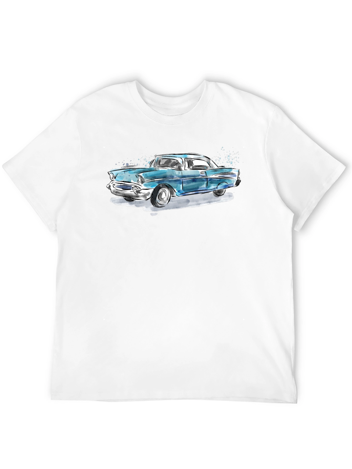 Classic Car Graphic Tee - Black Cotton T-Shirt