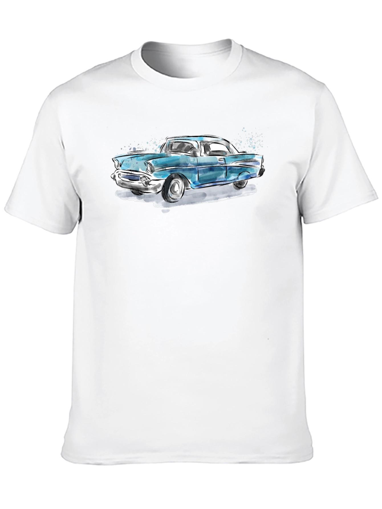 Classic Car Graphic Tee - Black Cotton T-Shirt