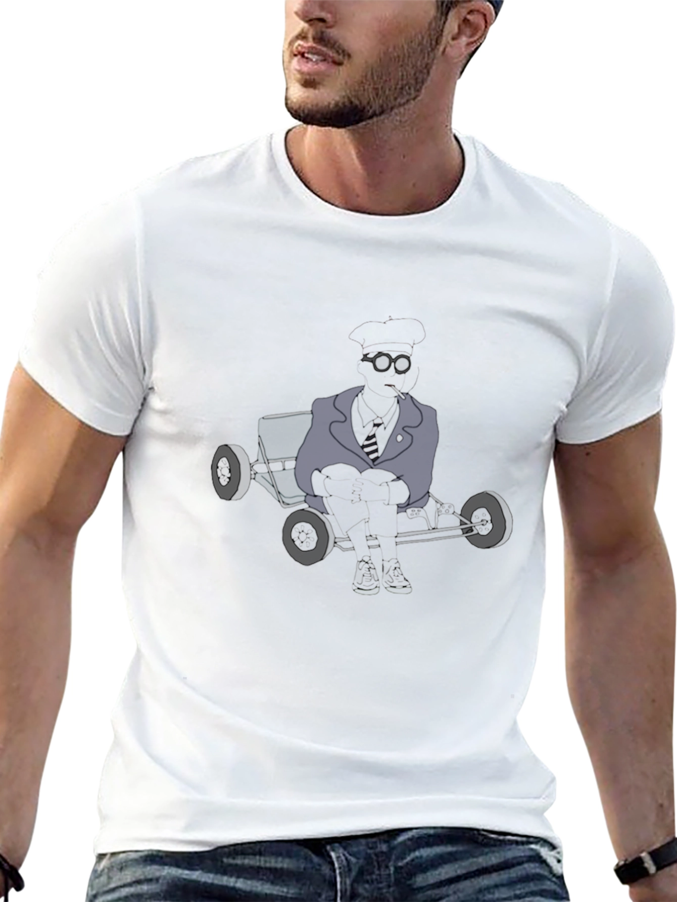 Mens Graphic Tee - Steampunk Kart Design
