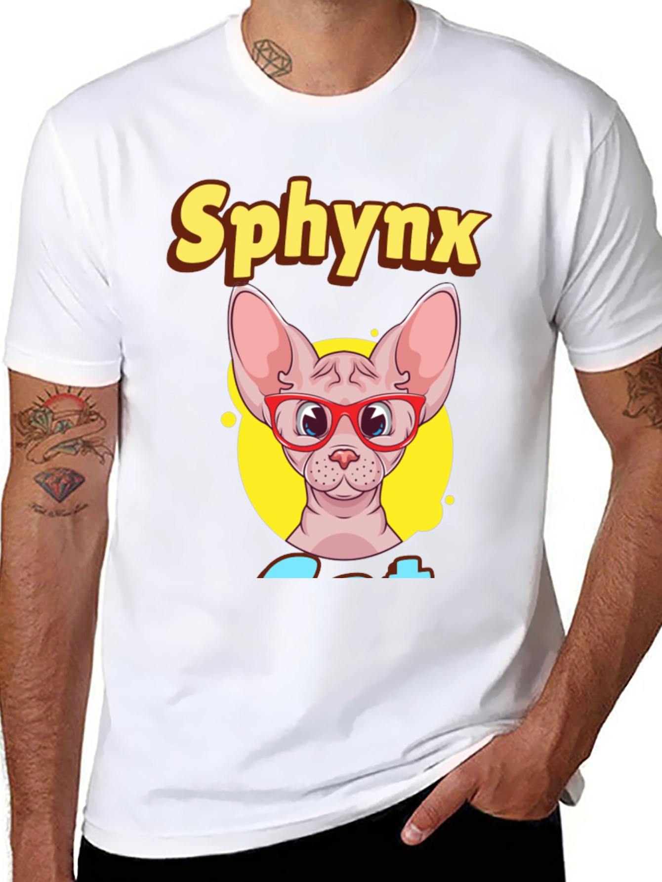 Sphynx Cat T-Shirt - Funny Cat with Glasses