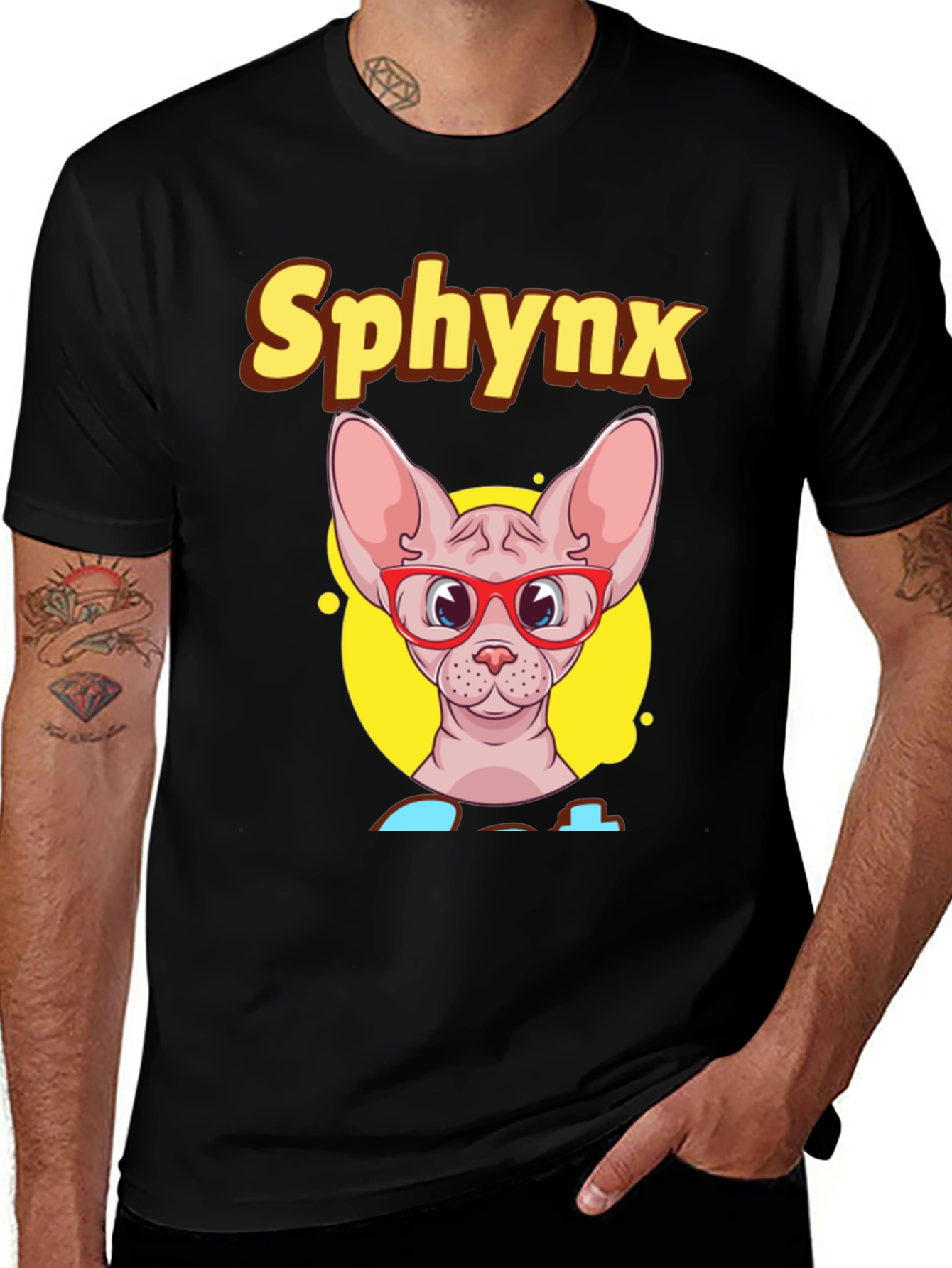 Sphynx Cat T-Shirt - Funny Cat with Glasses