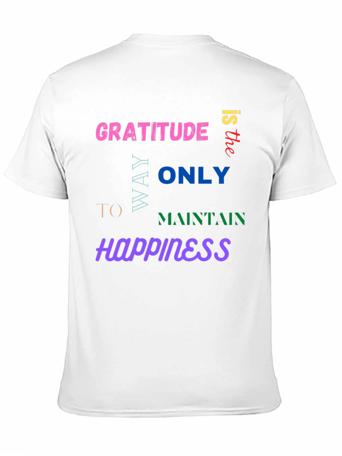 Gratitude Happiness Graphic Tee - Trendy Comfort