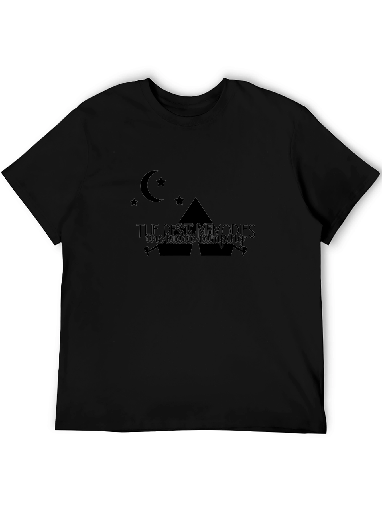 Camping Memories Graphic Tee - Black Cotton Shirt